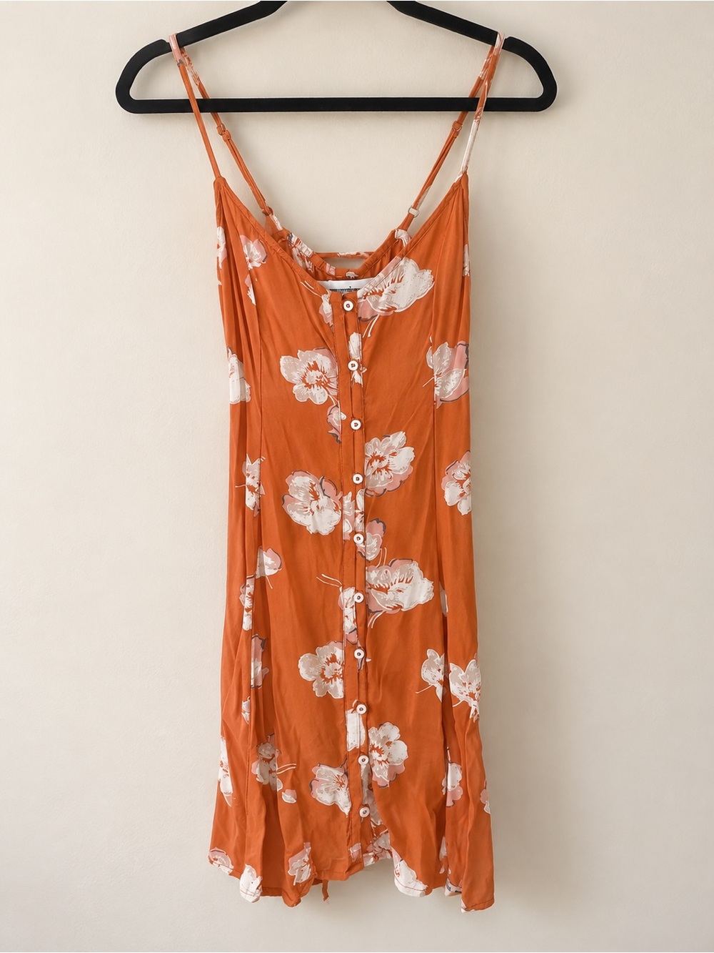 ABERCROMBIE & FITCH Rust Orange Floral Button-Front Dress